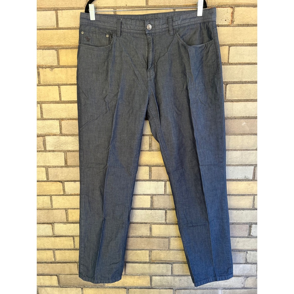 English Laundry Micro Stripe 5 Pocket Cotton Pants Gray Blue Men's Size 36x32